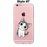 Transparent Cute Cat iPhone Cover