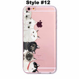 Transparent Cute Cat iPhone Cover
